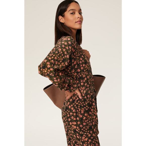 Equipment Guitain Wrap Silk Dress Long Sleeve Floral Size M - Picture 3 of 9